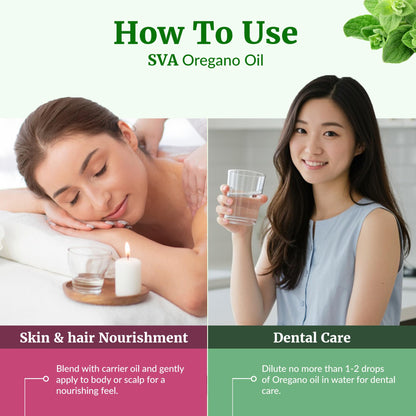 SVA Oregano Essential Oil 1 oz – 100% Natural, Diffuser & Aromatherapy