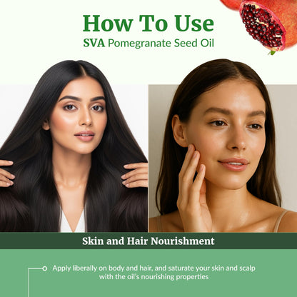 SVA Pomegranate Seed Organic Oil – 4oz | Cold-Pressed Carrier Oil for Face, Skin & Hair