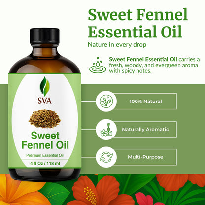 SVA Sweet Fennel Essential Oil 4oz - 100% Natural
