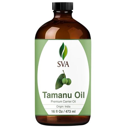SVA Tamanu Seed Oil - 16 Oz | 100% Natural Cold-Pressed Tamanu Oil for Face, Skin, Hair & Body Care – Carrier Oil