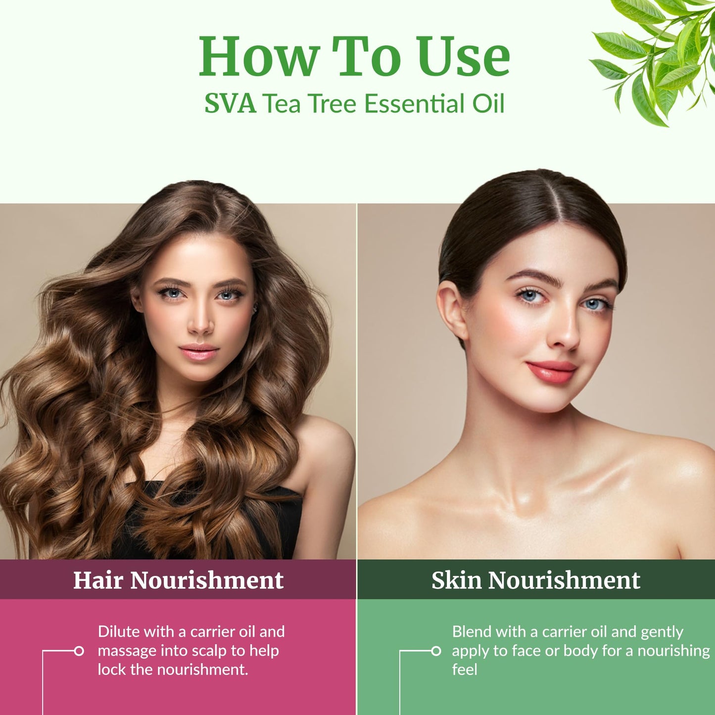 SVA Tea Tree Essential Oil 1oz – 100% Natural | Diffuser, Hair & Skin Care