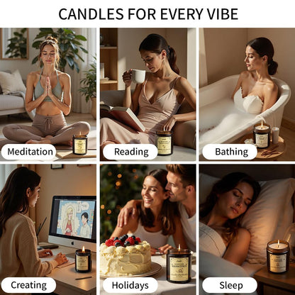 SVECKE 4 Pack 28oz Scented Candles – Coconut Vanilla, Cedar, Lemon, Lavender | Soy Wax Jar Gift Set