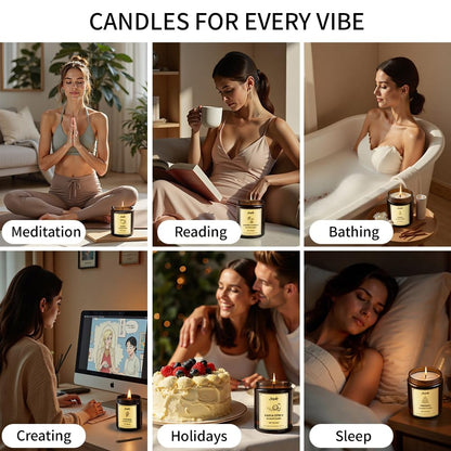 SVECKE 6 Pack 42oz Fall Scented Soy Candles – Aromatherapy Gift Set