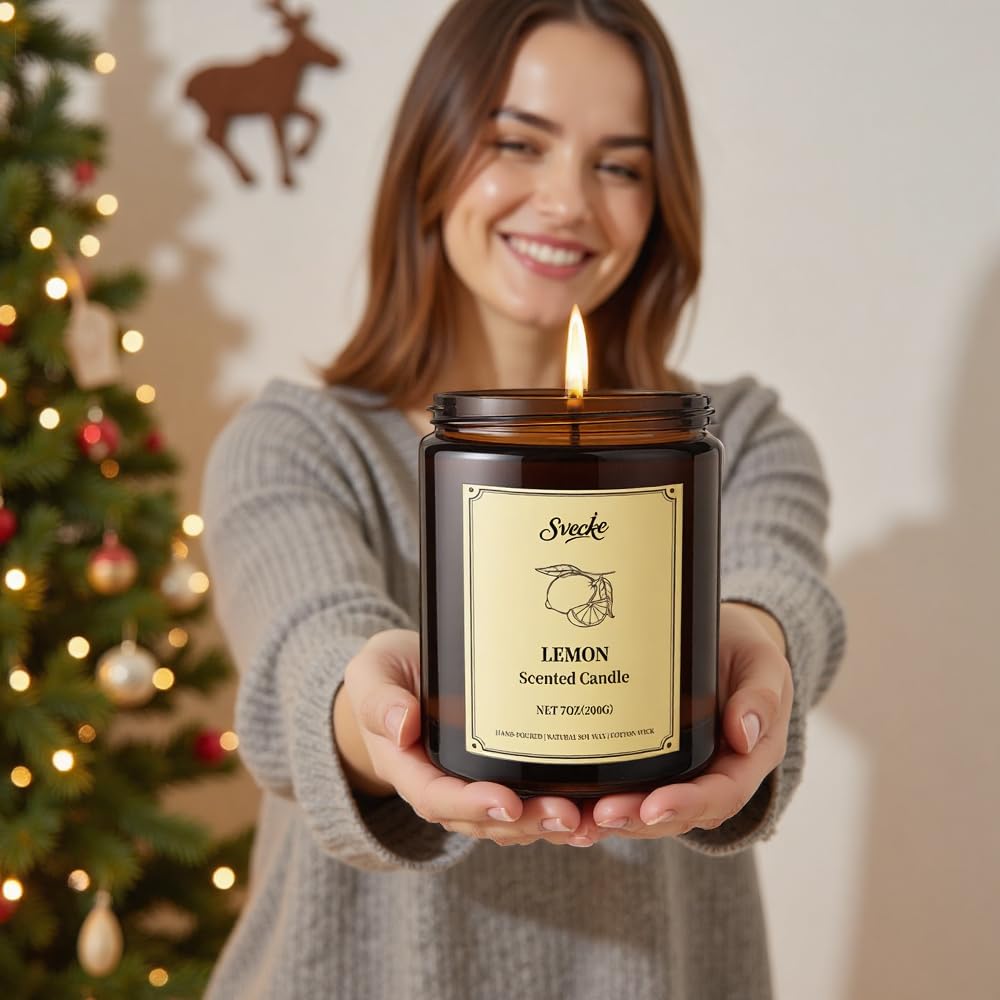 SVECKE 6 Pack 42oz Fall Scented Soy Candles – Aromatherapy Gift Set