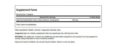 Swanson Aged Black Garlic 650 mg 30 Caps – 2 Pack