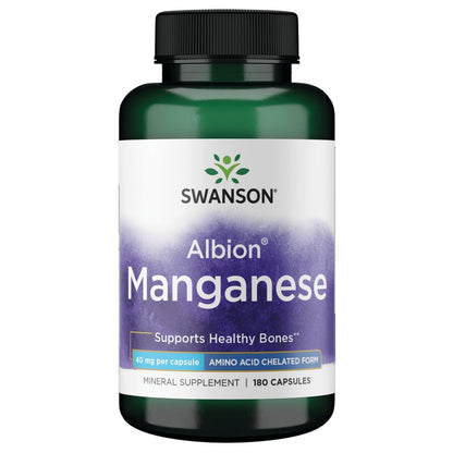 Swanson Albion Chelated Manganese Glycinate 40 mg – 180 Capsules