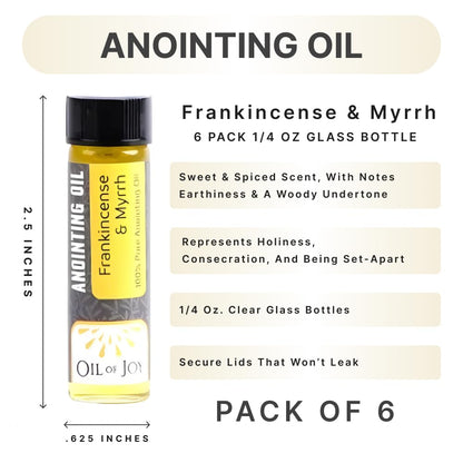Swanson Christian Products Anointing Oil – Frankincense & Myrrh – 1/4 oz (Pack of 6)
