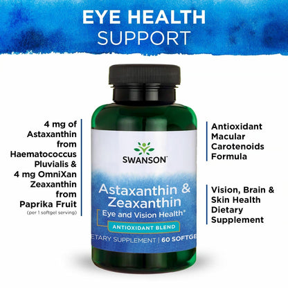 Swanson Astaxanthin & Zeaxanthin Eye Health – 60 Softgels, 2-Pack