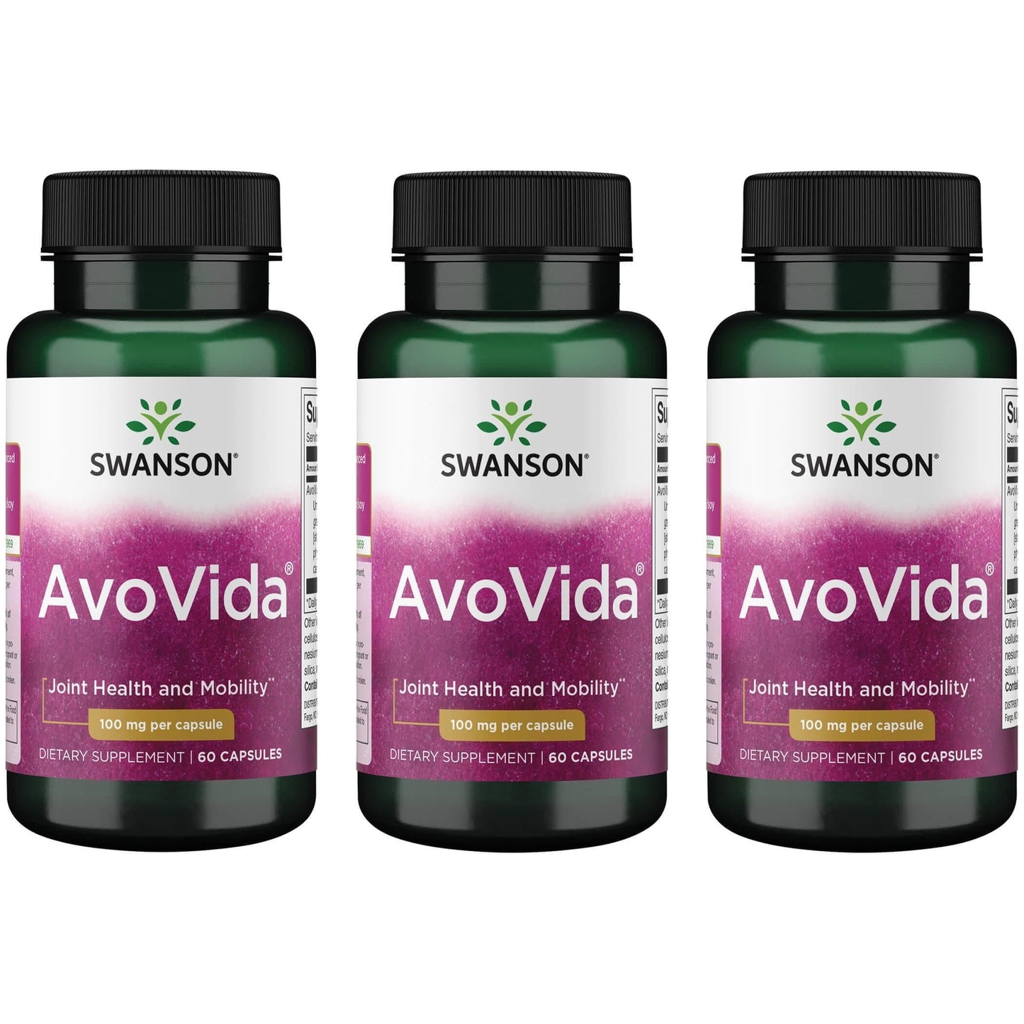 Swanson Avovida 100 Milligrams 60 Capsules (3 Pack)