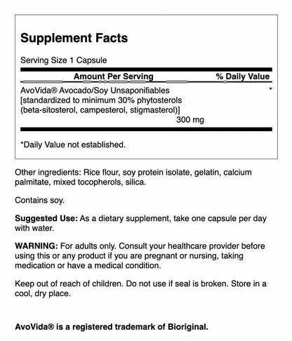 Swanson AvoVida – Avocado & Soybean Unsaponifiables for Joint Health & Mobility (60 Capsules, 4-Pack)