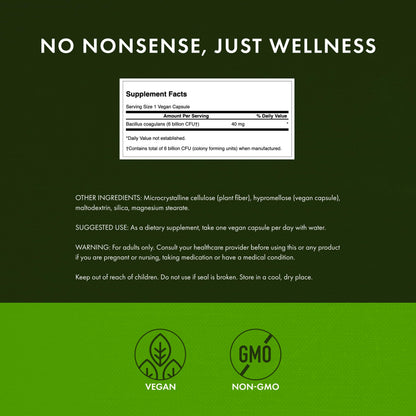 Swanson Bacillus Coagulans Probiotic - 6B CFU, 60 Veggie Capsules | Digestive Health
