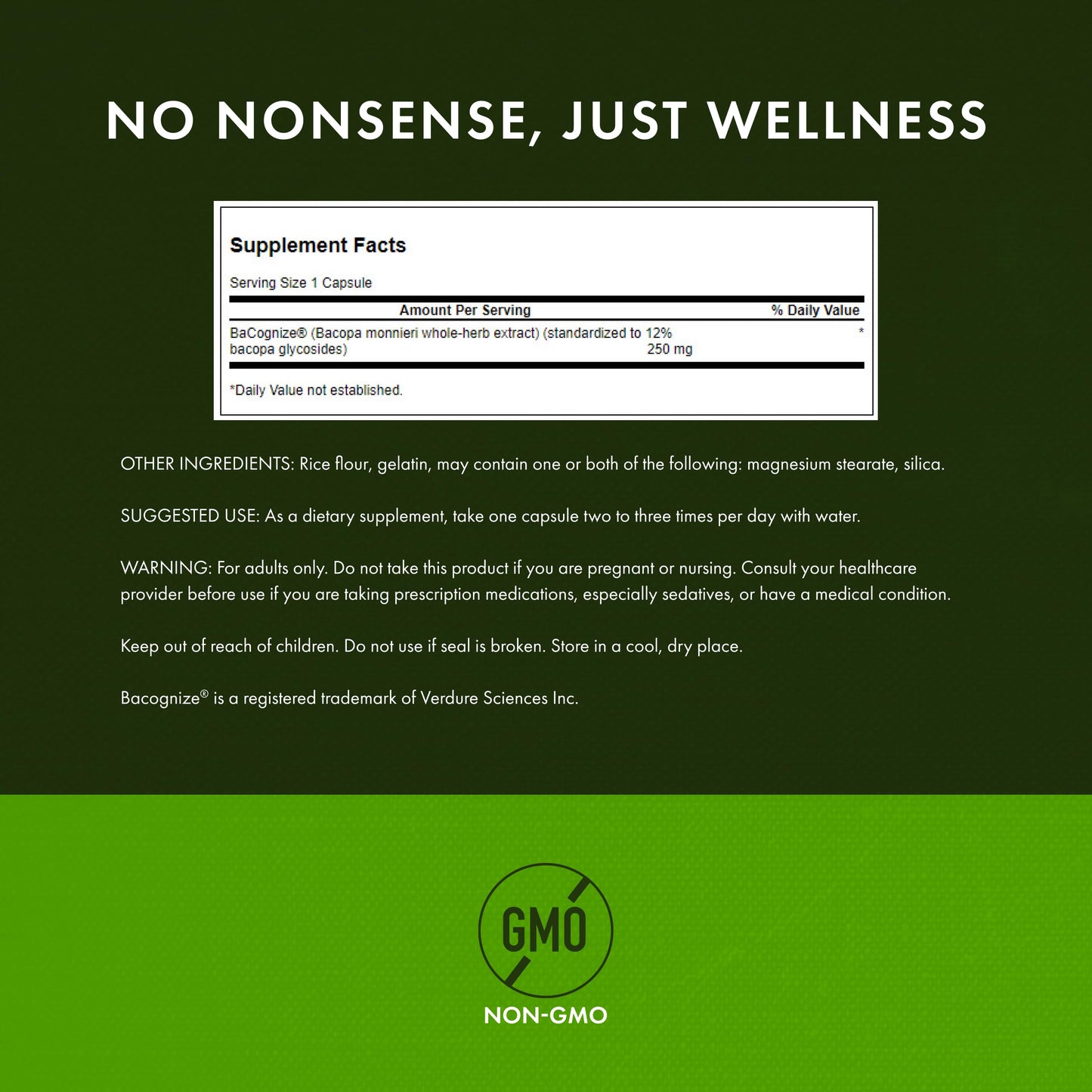 Swanson Bacopa Monnieri Extract Bacognize 250 mg | 90 Capsules (2 Pack)