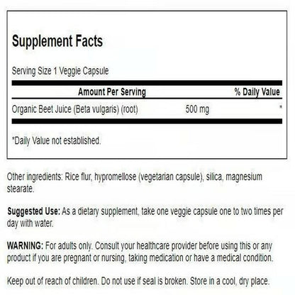 Swanson Organic Beet Juice Freeze Dried 500 mg – 60 Veg Capsules (2 Pack)