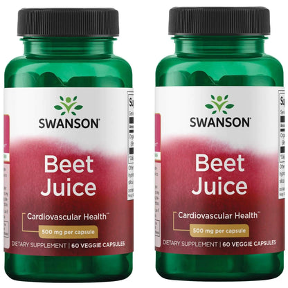 Swanson Organic Beet Juice Freeze Dried 500 mg – 60 Veg Capsules (2 Pack)