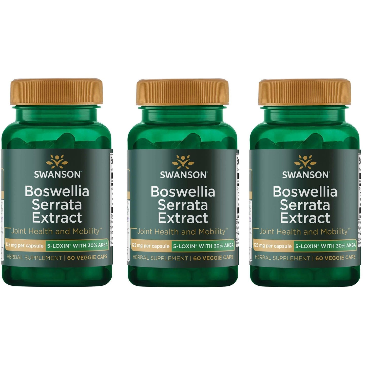 Swanson Boswellia Serrata Extract 125 mg – 60 Veg Caps – 3 Pack