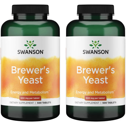 Swanson Brewer's Yeast - B Complex Vitamin Formula (500mg, 500 Tablets) (2 Pack)