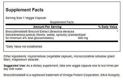 Swanson Broccoli with Glucosinolates 120 Vegan C | Gluten Free & Non-GMO