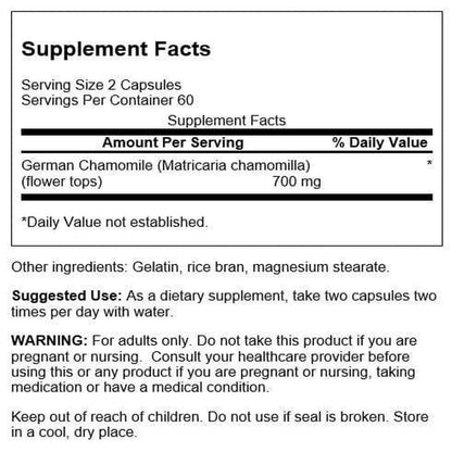 Swanson Chamomile Stress Support - German Chamomile - 120 Capsules