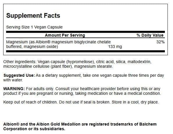 Swanson Chelated Magnesium 133 mg – 90 Capsules (3 Pack)