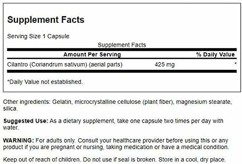 Swanson Cilantro (Coriander) 425 mg 60 Caps Premium - 3 Pack