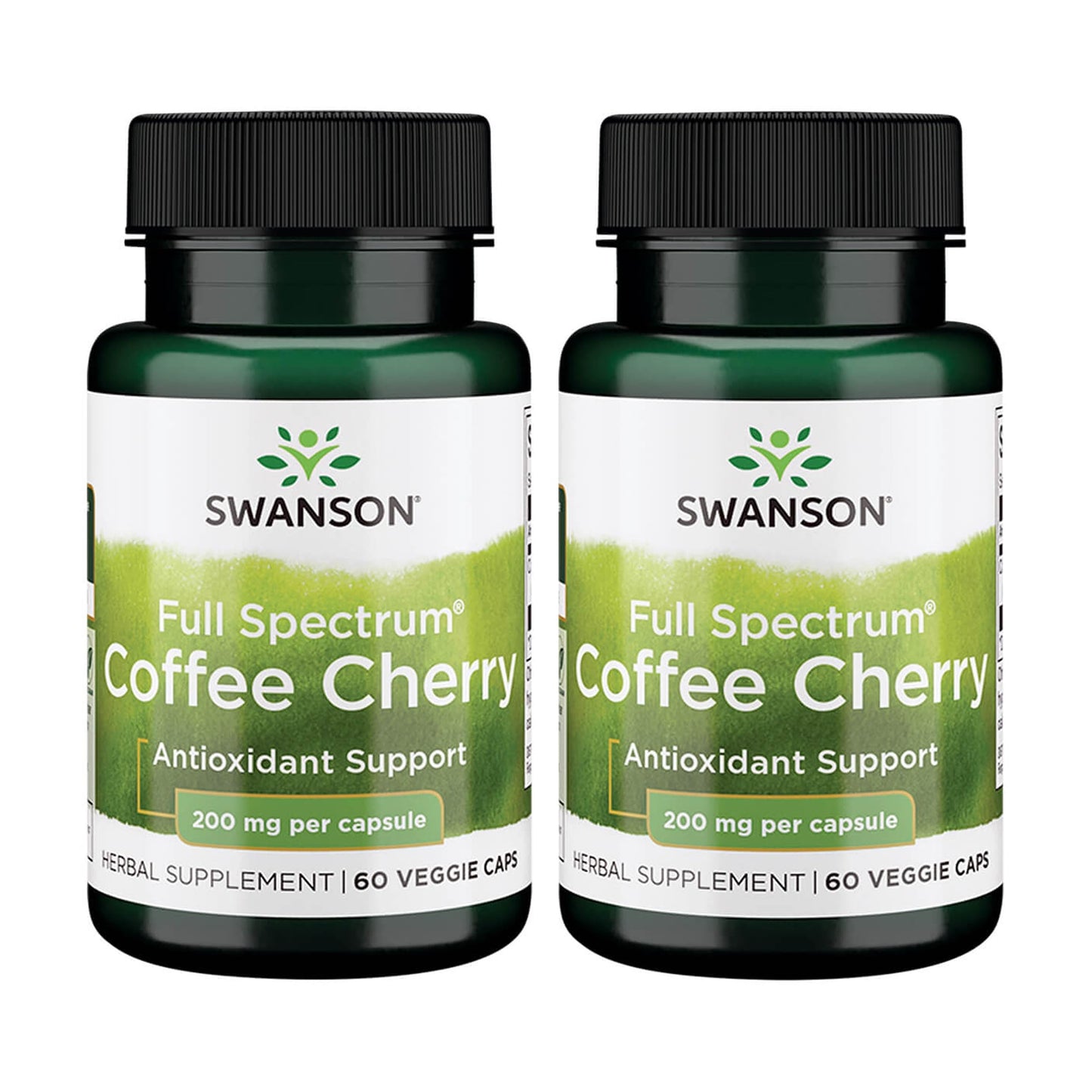 Swanson Full-Spectrum Coffee Cherry-Herbal Immune Support & Wellness (60 Veggie Capsules, 200 mg) 2 Pack