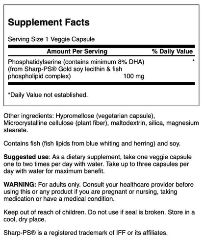 Swanson Conjugated Phosphatidylserine with DHA 100 mg - 30 Capsules