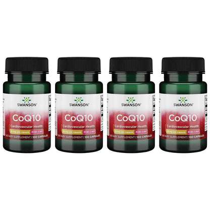 Swanson CoQ10 Mini Cap 10 mg – 100 Caps (4 Pack) | Cardio Support & Antioxidant