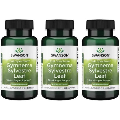 Swanson Full Spectrum Gymnema Sylvestre Leaf – Ayurvedic 100 Caps (3 Pack)