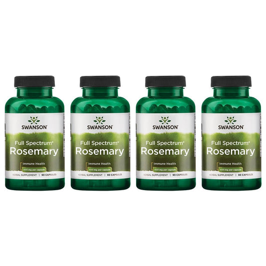 Swanson Full Spectrum Rosemary - Immune Support (90 Capsules, 400mg) - 4 Pack