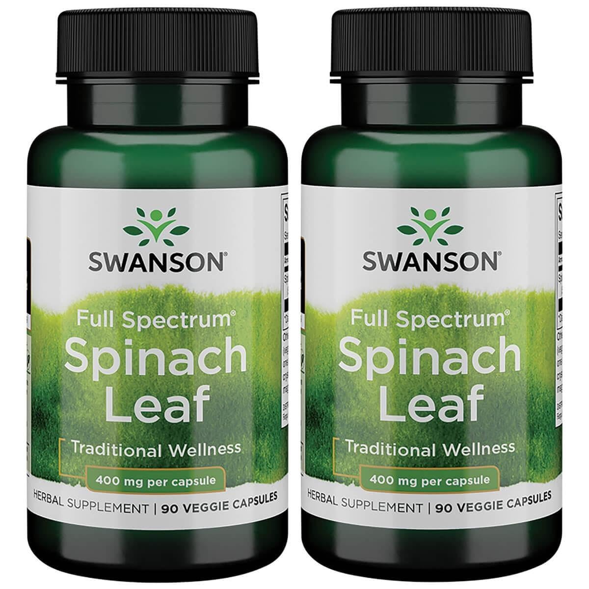 Swanson Full Spectrum Spinach Leaf 400 mg – 90 Veg Capsules (2 Pack)