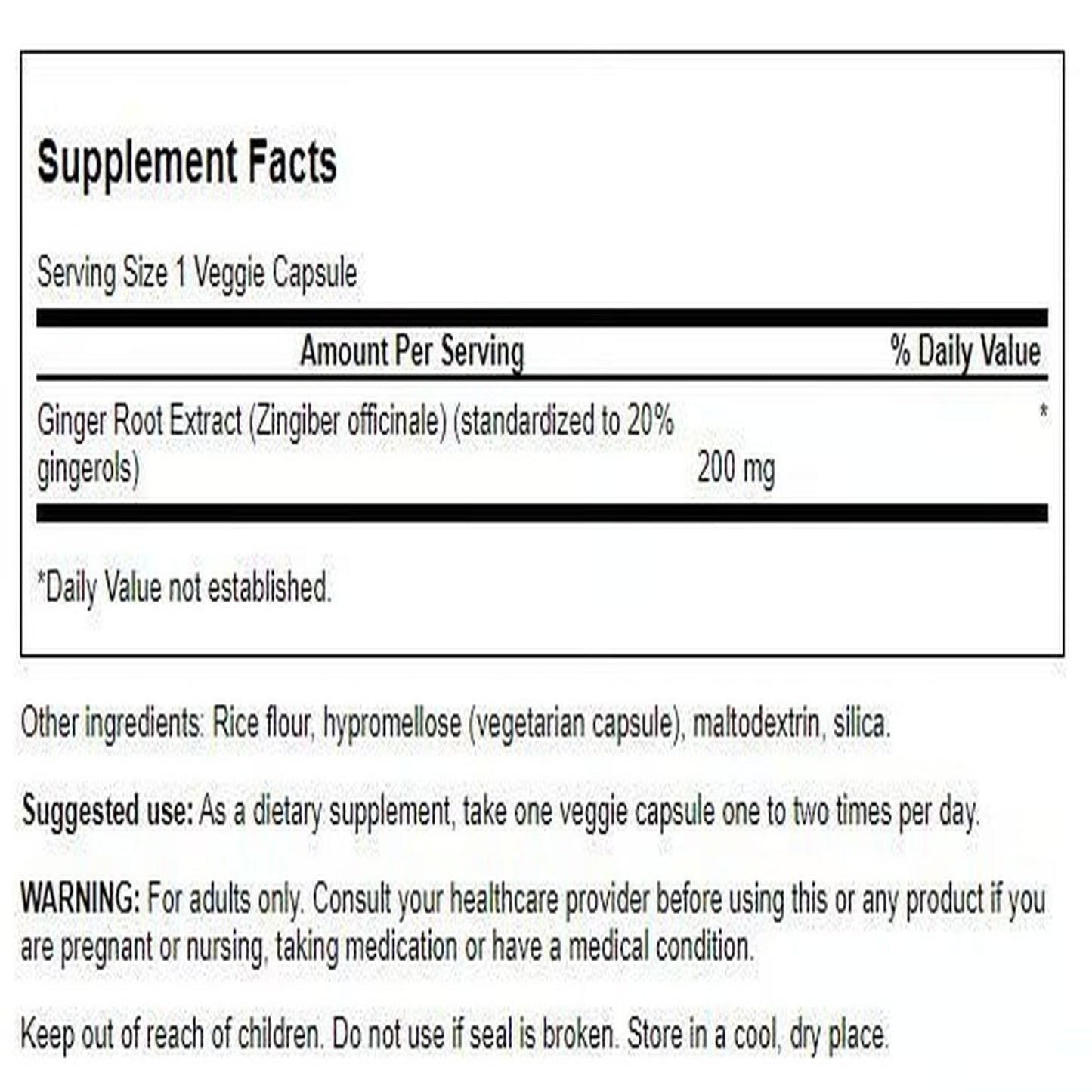 Swanson Ginger Root Extract 200 mg – 60 Veg Capsules | Maximum Strength