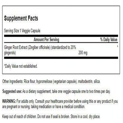 Swanson Ginger Root Extract 200 mg – 60 Veg Capsules | Maximum Strength