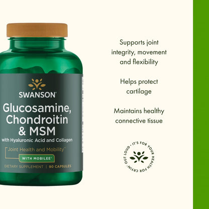 Swanson Glucosamine Chondroitin & Msm with Hyal-Joint 90 Capsules