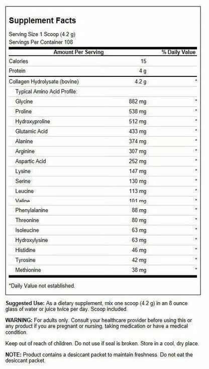 Swanson High Plains Collagen Hydrolysate Powder – Collagen Peptides Powder for Hair, Skin, Nails, Joint Health & Bone Support (1lb) 2 Pack