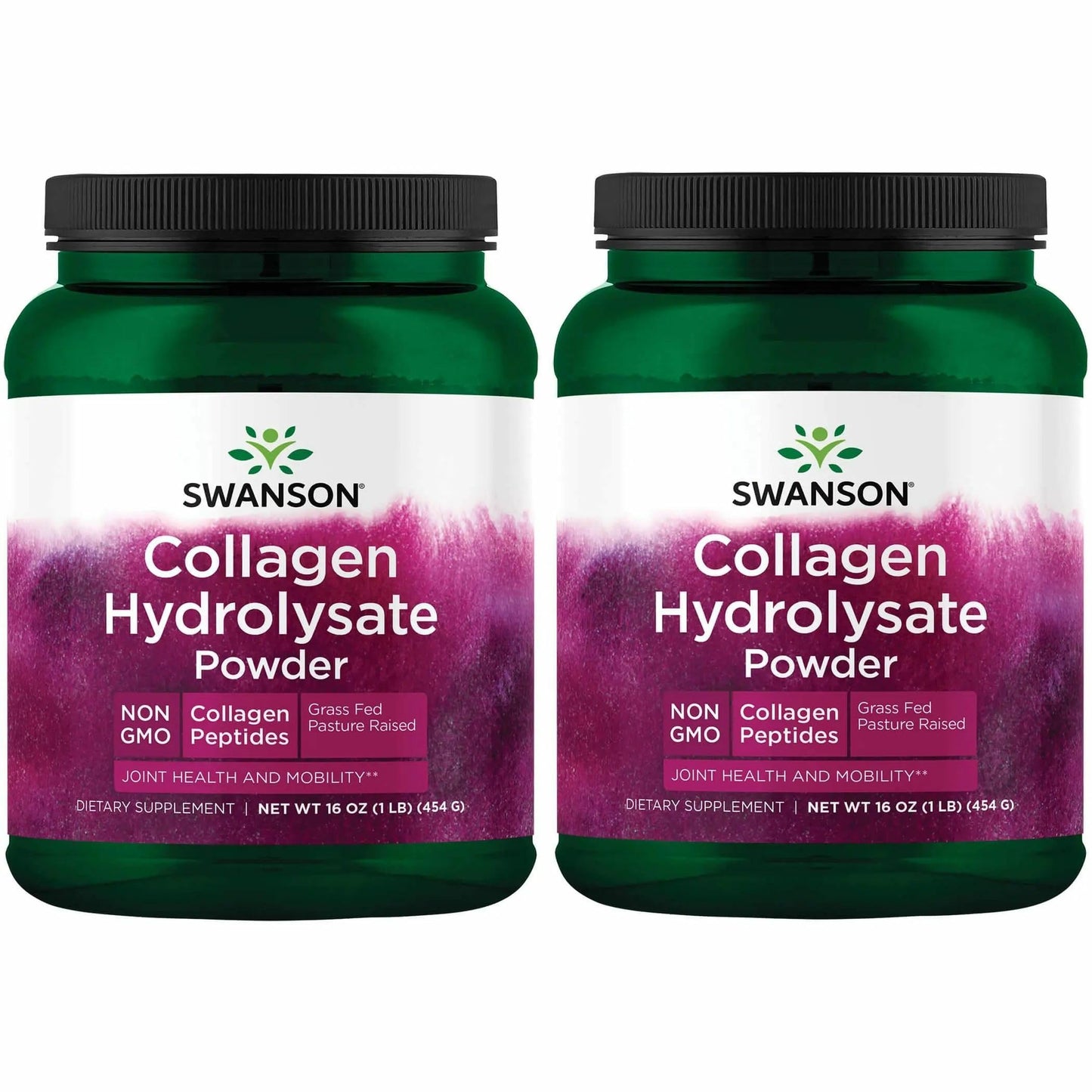 Swanson High Plains Collagen Hydrolysate Powder – Collagen Peptides Powder for Hair, Skin, Nails, Joint Health & Bone Support (1lb) 2 Pack