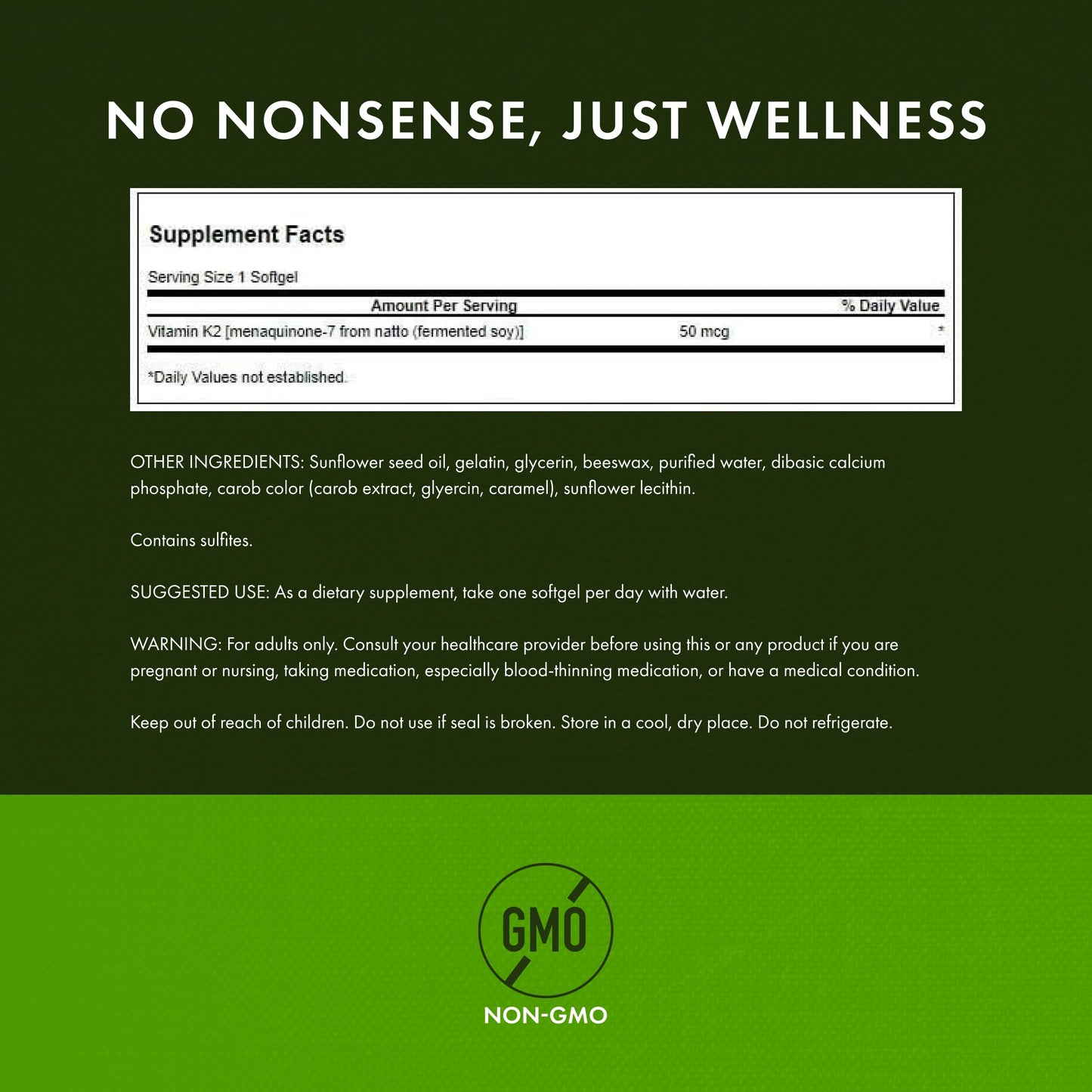 Swanson Natural Vitamin K2 (Menaquinone-7 from Natto) 50 mcg – 4 Pack, 120 Softgels