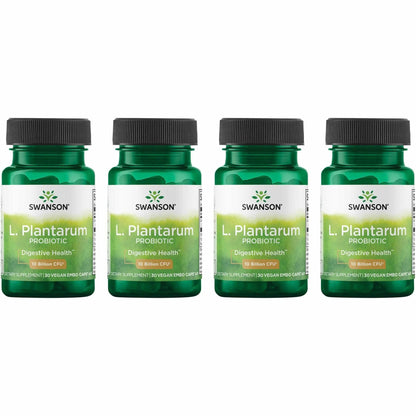 Swanson L. Plantarum Digestive Probiotic — 10B CFU, 30 Veggie Capsules, 4-Pack