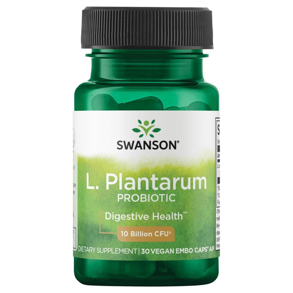 Swanson L. Plantarum Digestive Probiotic Supplement – GI Balance & Bowel Regularity | 30 Veggie Capsules