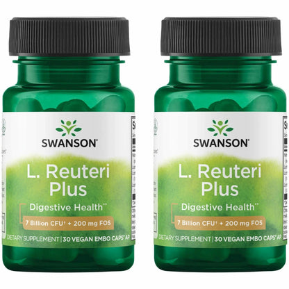 Swanson L. Reuteri Probiotic Plus 7B CFU - 30 Veggie Capsules (2 Pack)