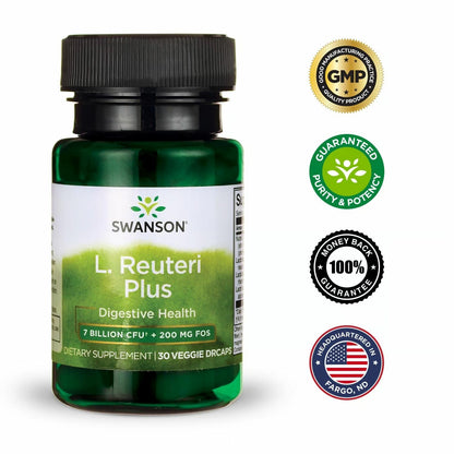 Swanson L. Reuteri Probiotic Plus 7B CFU - 30 Veggie Capsules (2 Pack)