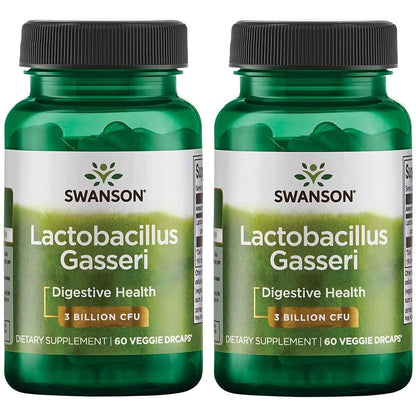 Swanson Lactobacillus Gasseri Probiotic - 3 Billion CFU - Satiety and Fat Metabolism Support - 60 Veggie Capsules (2 Bottles)