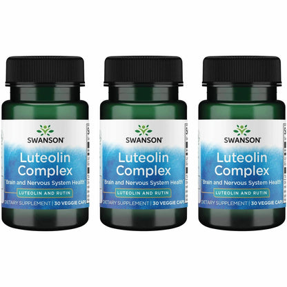 Swanson Luteolin Complex with Rutin – Brain Support Supplement (30 Veggie Capsules) 3 Pack