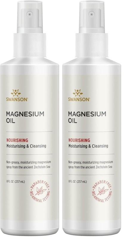 Swanson Magnesium Oil Spray Zechstein Magnesium Soothes Muscles Nourishes Skin Stress Relief Sleep Rapid Absorption Dr. Barbara Hendel's Formula 8 fl oz (237 ml) Liquid (Pack of 2)