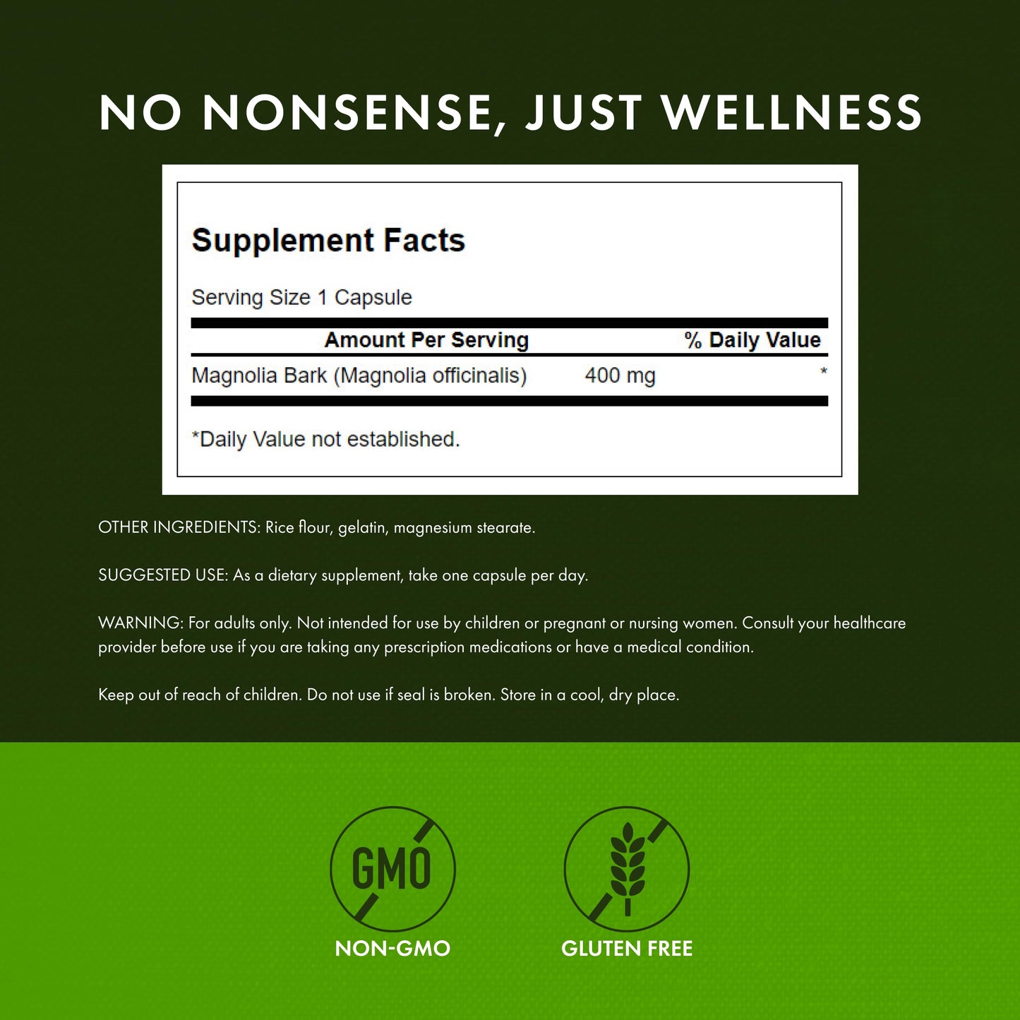 Swanson Magnolia Bark: Nervous System & Digestive Support (60 Caps)