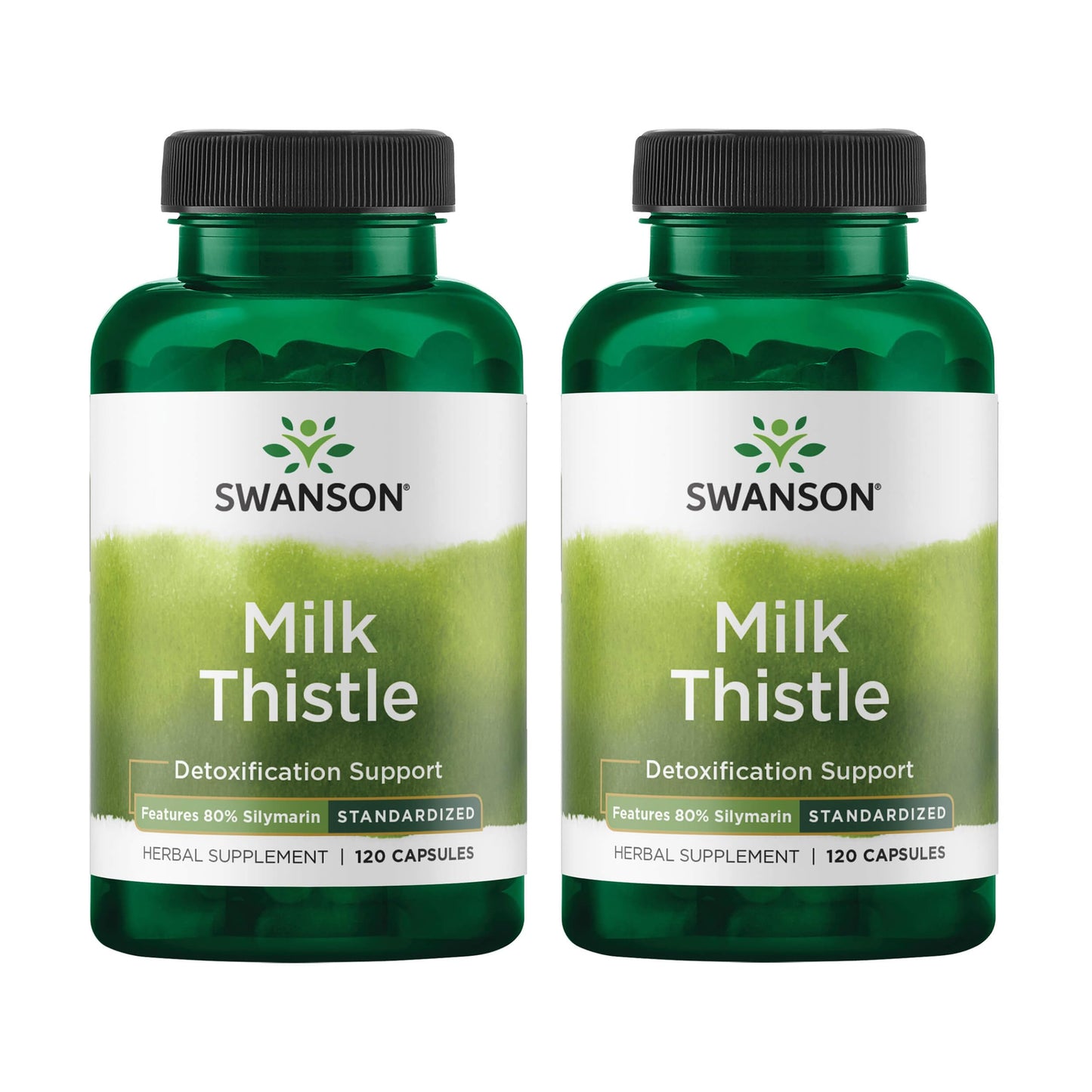Swanson Milk Thistle (Standardized) - 120 Capsules | Liver Support, 2 Pack