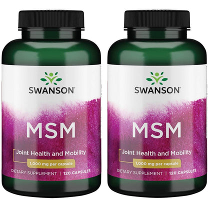 Swanson MSM 1,000 mg 120 Caps – 2 Pack | MSM Supplement
