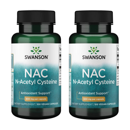 Swanson NAC N-Acetyl Cysteine 600 mg | 2 Pack – 100 Capsules