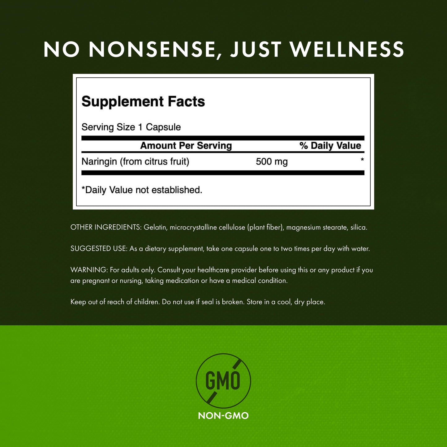 Swanson Naringin 500 mg | 60 Capsules (4 Pack) – Grapefruit Bioflavonoid