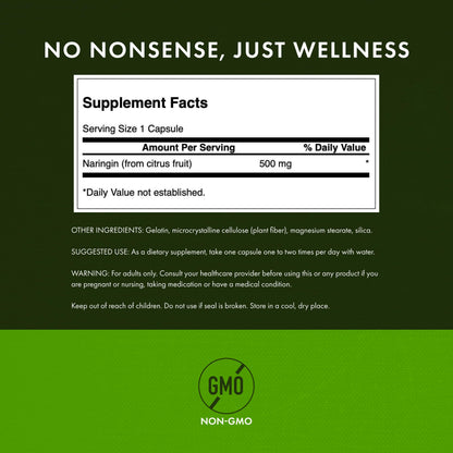 Swanson Naringin 500 mg – 60 Capsules (2 Pack) | Citrus Bioflavonoid