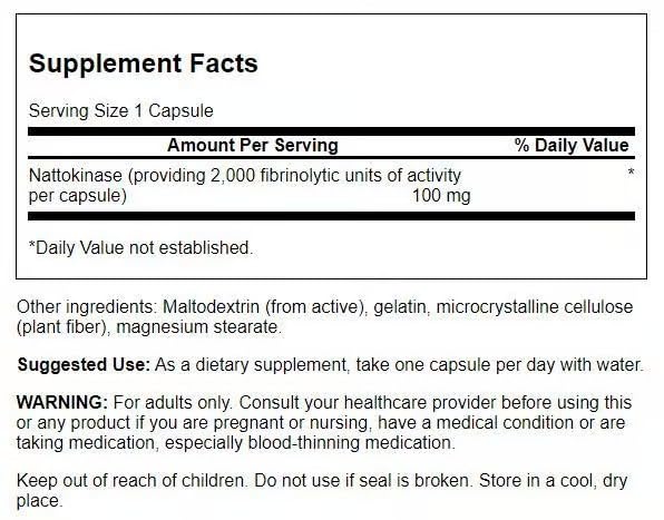 Swanson Nattokinase 2000 FU, 100 mg, 30 Capsules (4 Pack) – Enzyme Supplement